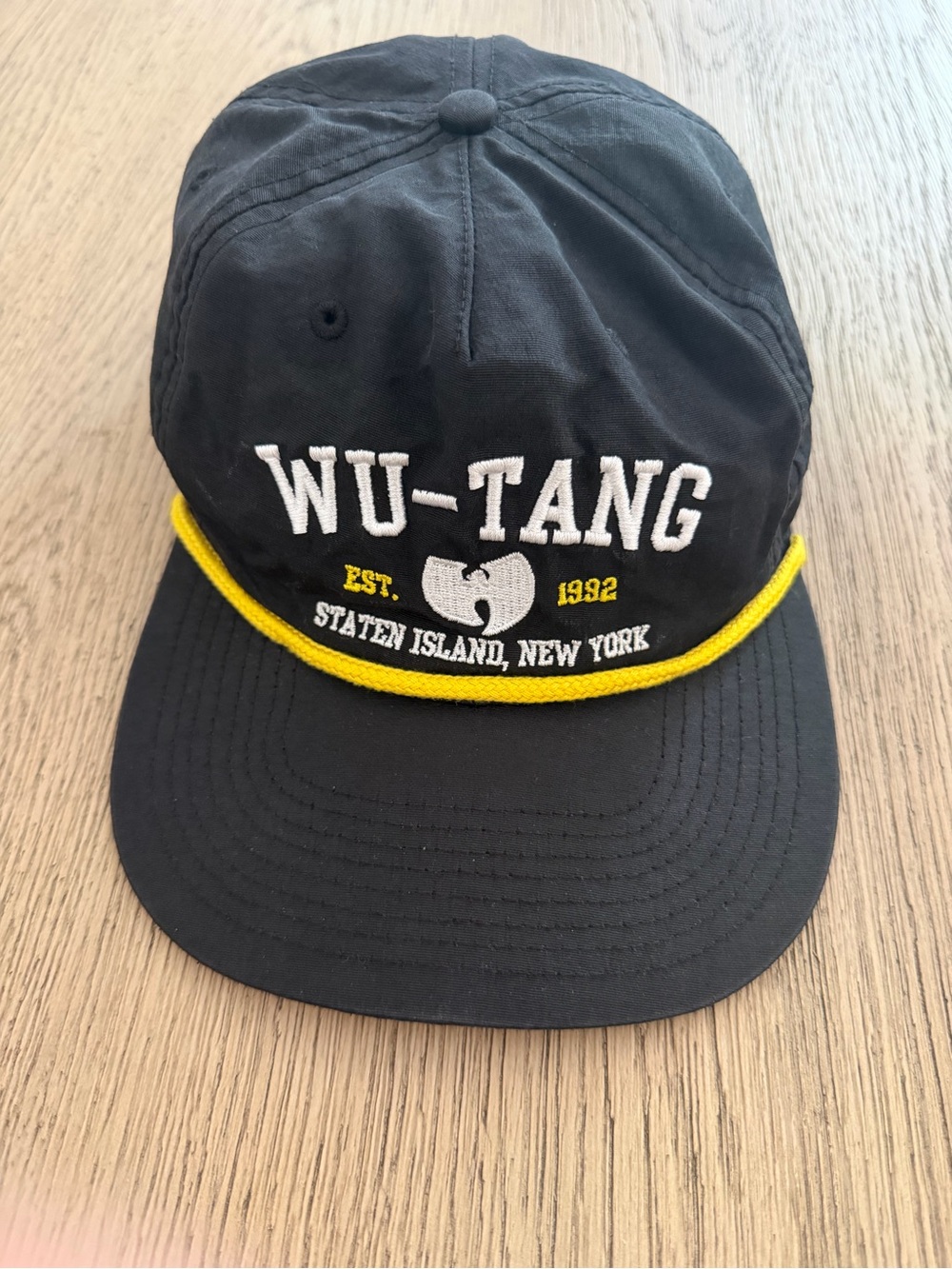 Wu-Tang Clan Snapback Rope Hat Black Yellow Est 1992 Staten Island Official